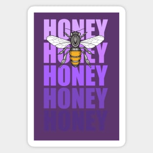 honey bee with purple lettering Magnet